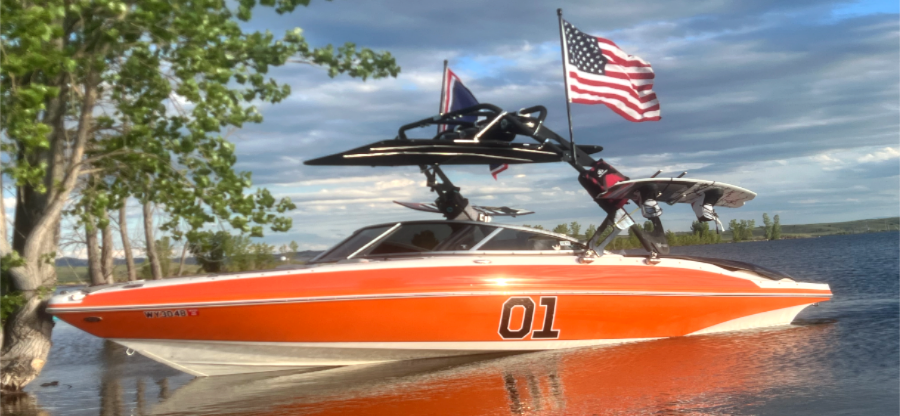 2009 Rinker Captiva 226 with FreeRide Wakeboard Tower, customer install photo
