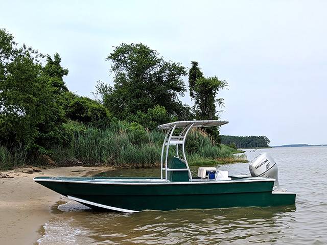 2007 Homemade Tunnel Hull with SG300 Boat T-Top, customer install photo