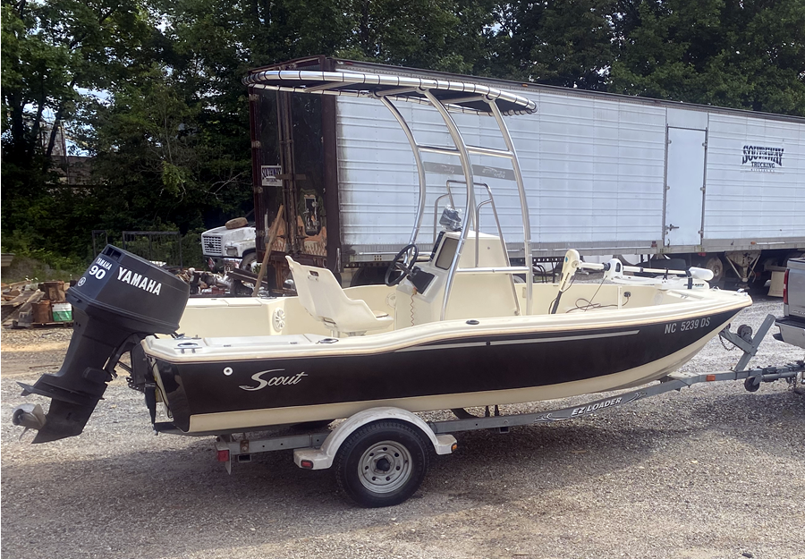 1993 Scout SF 172 with SG300 Boat T-Top