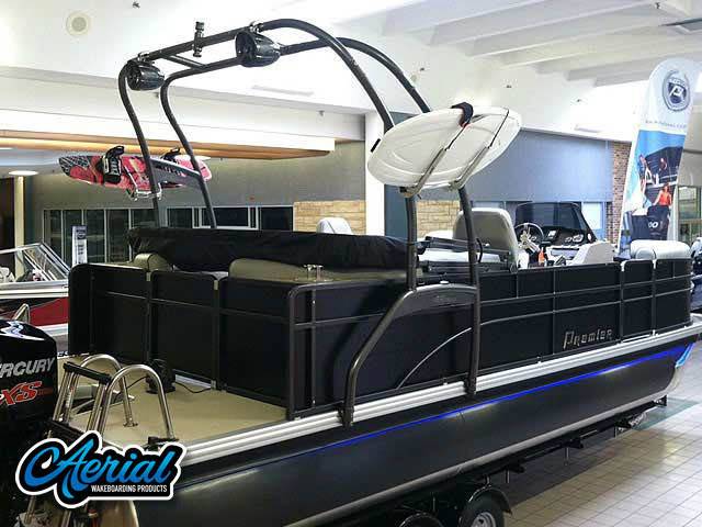 2014 Premier 220 Sunsation with F250 Pontoon Wakeboard Tower — customer install photo