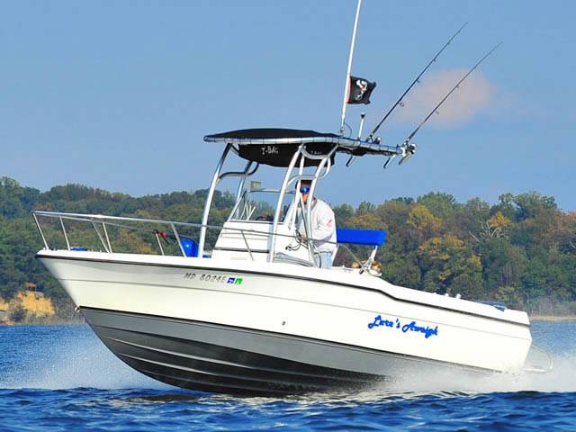 1987 Trophy Center Console 19' with SG600 Boat T-Top