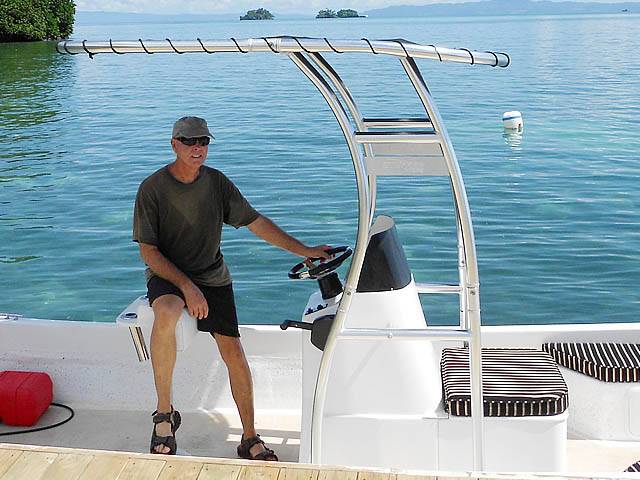 2013 Pacific Fiberglass Tovuto with SG300 Boat T-Top