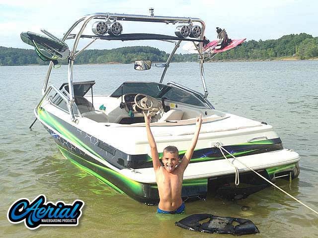 1996 Sylvan Runabout with Airborne Wakeboard Tower — customer install photo