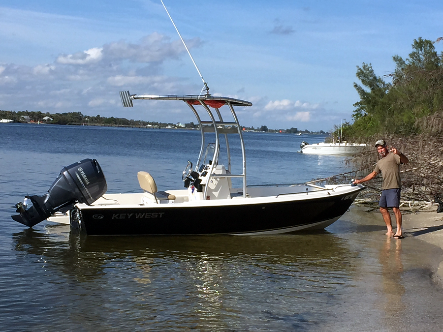 2016 Key West 1720 CC with SG300 Boat T-Top, customer install photo