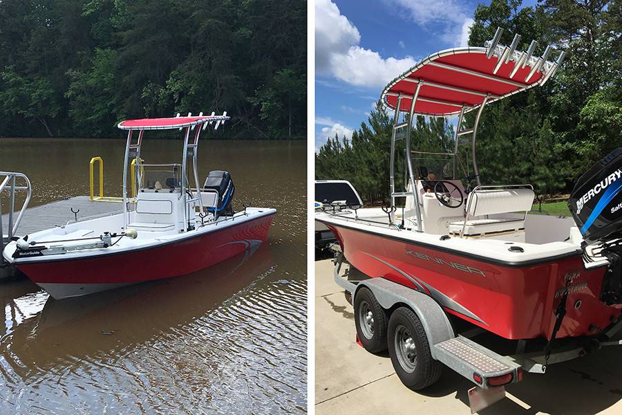 2005 Kenner 2102 with SG300 Boat T-Top, customer install photo