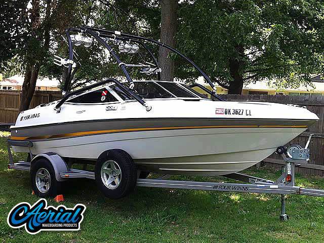 2002 Four Winns Horizon 180 5.0 GL Volvo Penta with Airborne 2.0 Wakeboard Tower — customer install photo