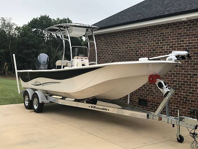 2017 Carolina Skiff Dlv238 with SG600 Boat T-Top, customer install photo