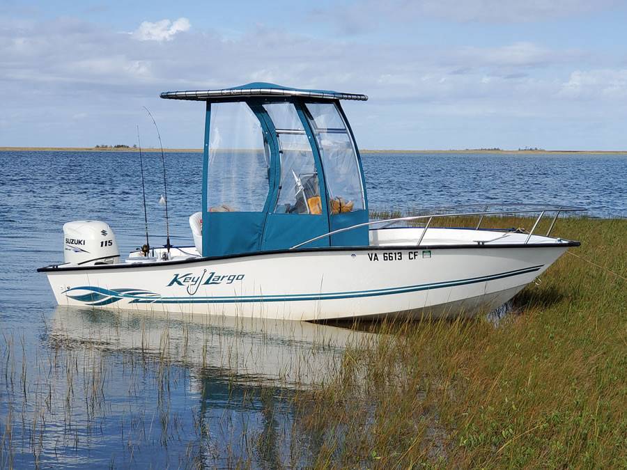 2000 Key Largo 175 with SG300 Boat T-Top, customer install photo