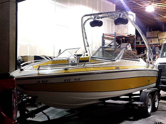 1989 Galaxy with FreeRide Wakeboard Tower — customer install photo