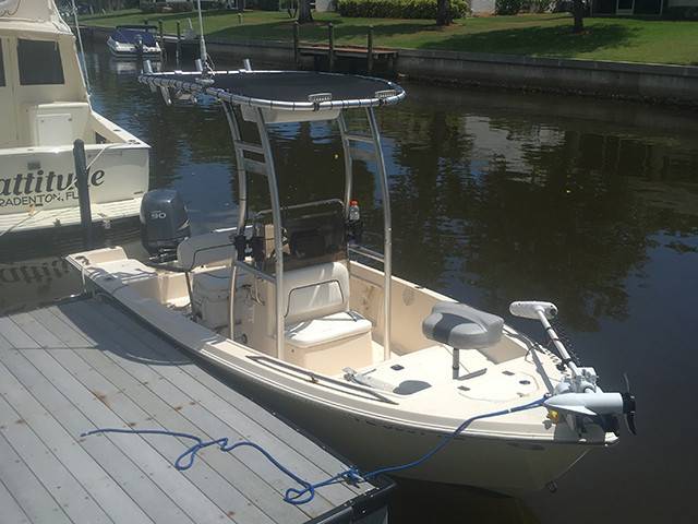 2007 Key West 1720 with SG300 Boat T-Top, customer install photo