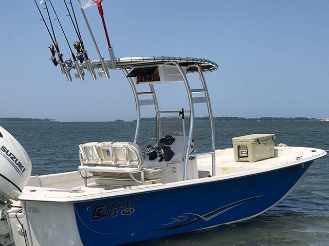 2017 Carolina Skiff 218 with SG300 Boat T-Top
