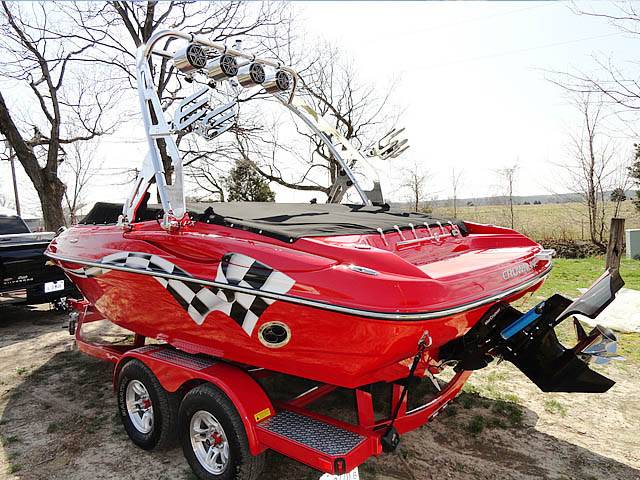 2009 Crownline LPX with FreeRide Wakeboard Tower — customer install photo