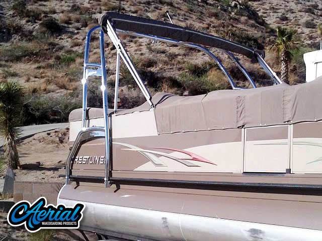 Crestliner with F250 Pontoon Wakeboard Tower